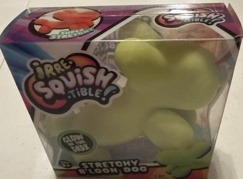 Irre-Squish-tible Crunchy ORANGE Balloon Dog Squishy, Stretchy B’loon