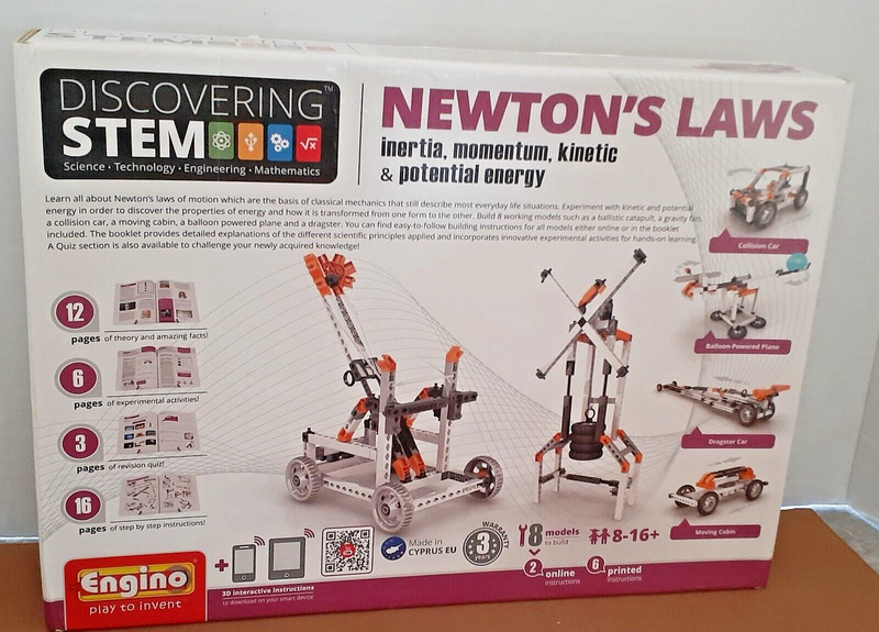 Newton’s Laws Discovering Stem Building Set Engino NEW Inertia Momentum Kinetics