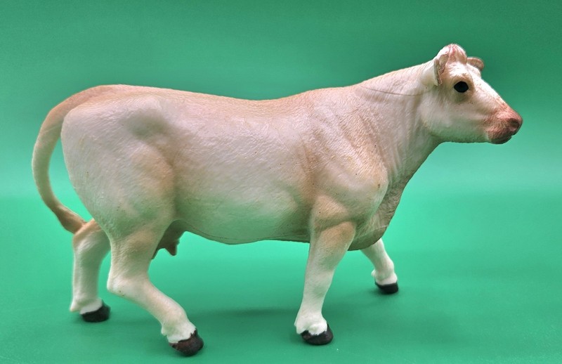 Charolais Cow Figure Toy Gift Child White Plastic Figura Vaca Juguete Niño 63