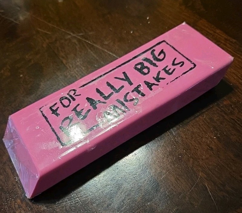 Jumbo Big "For Really Big Mistakes" Wedge Pink Eraser Xtra Large Pencil Eraser gallery