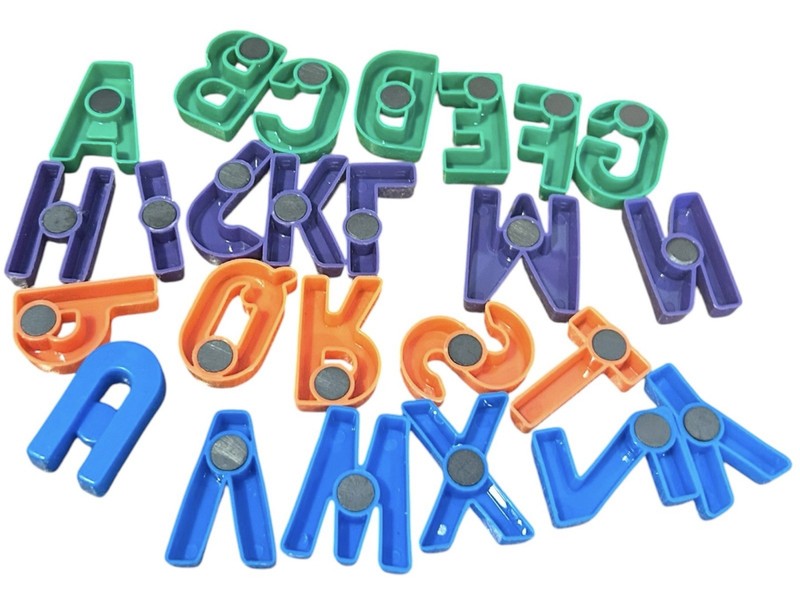 25 Mixed Colors Plastic Magnetic Fridge Alphabet Letters -Missing The O 1.25” gallery