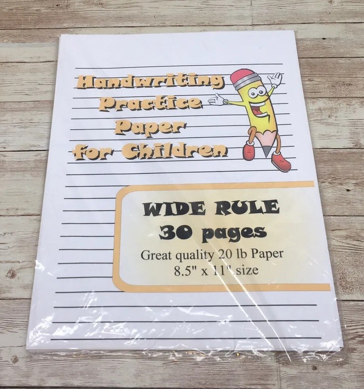 Wide Rule – Handwriting Practice Paper For Children – 30 Sheets