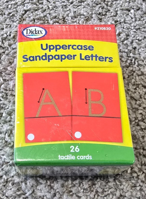 NEW Sandpaper Letters Uppercase Didax Tactile Alphabet Cards for Early Learning