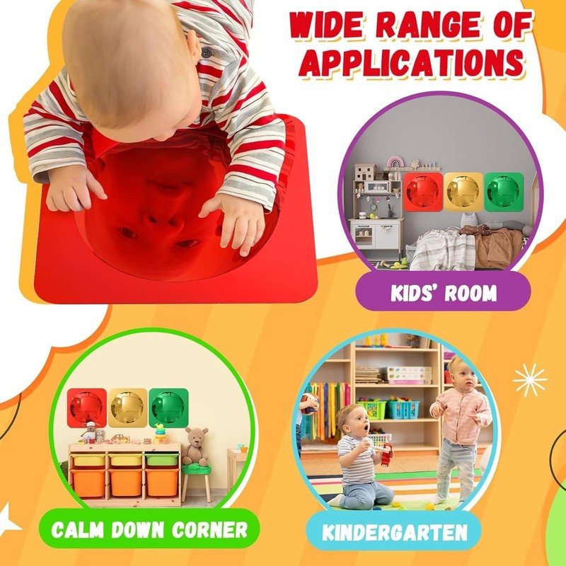 3pcs/set Acrylic Bubble Convex Mirror Panels Kids Sensory Wall Toy gallery
