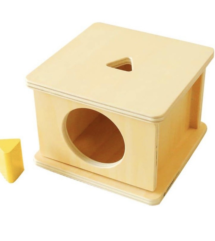 Montessori Infant Toddler Educational Toy – Imbucare Box with Triangular Prism