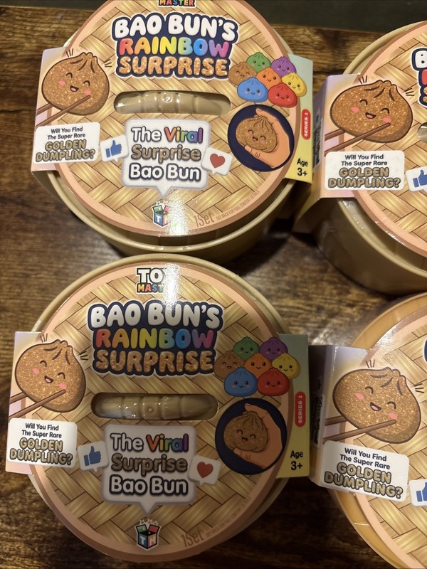 Set of 5 Viral Surprise Bao Bun's Rainbow Mystery Dumpling Gold Series Squishy gallery