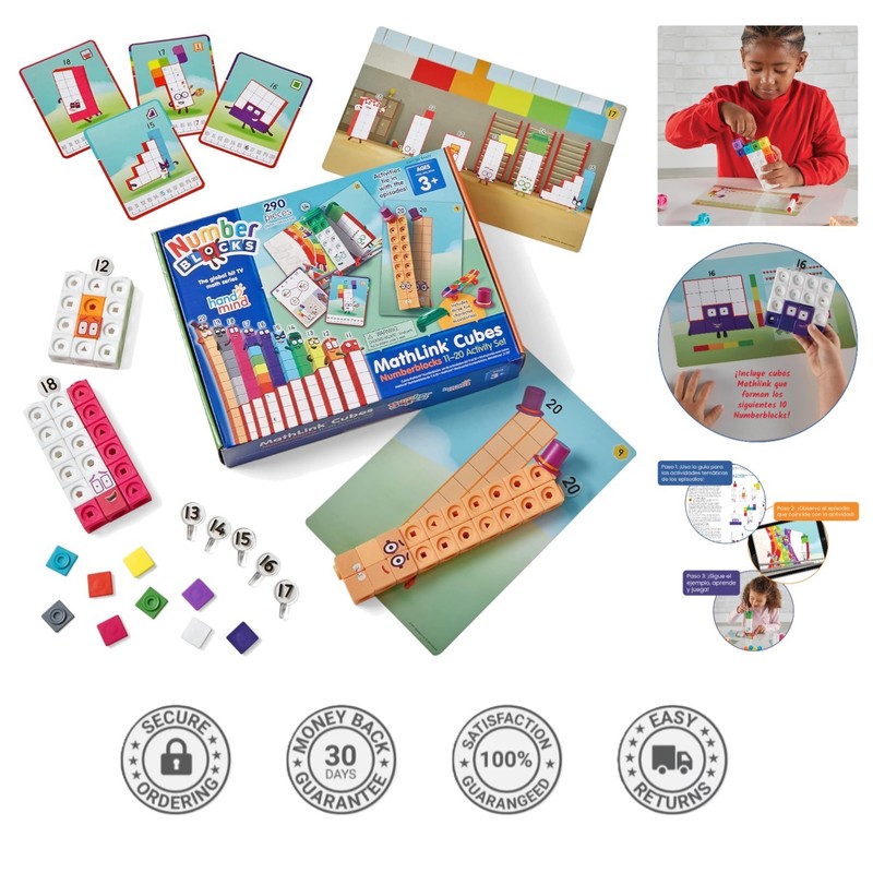 MathLink Cubes Numberblocks 11-20 Activity Set – 30 Engaging Learning Activities