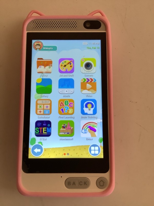 E Teacher Toys Kids Smartphone, 3.97″ Touchscreen HD Dual Camera Pink Open Box