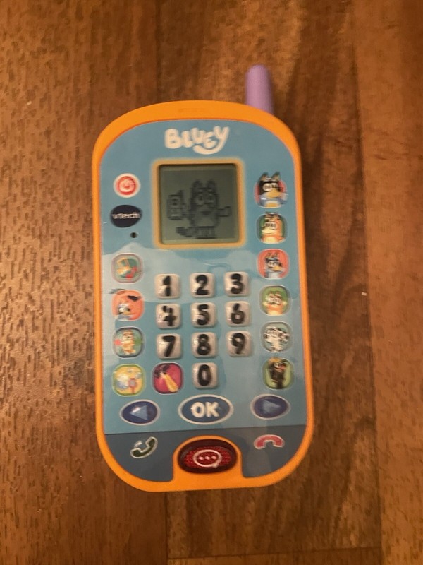 VTECH Bluey Ring Ring Phone 2022 Orange/Blue Ludo Studio #5546 6” X 3.25” Tested gallery