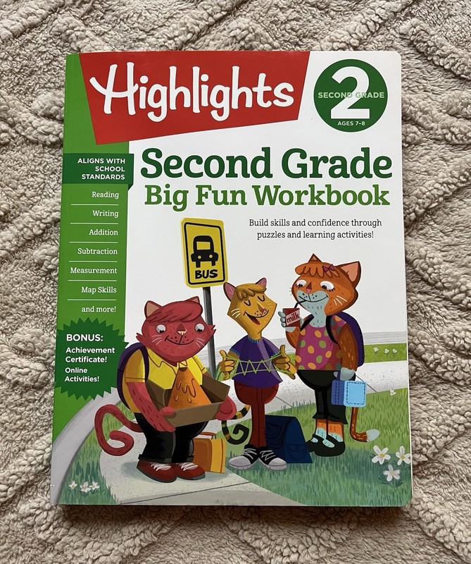 Kid Highlights 2nd Grade Workbook – 7-8 Year Old School Standards Fun Activities
