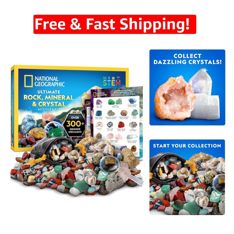 National Geographic Educational Rock Collection Set – Perfect STEM Gift for Kids