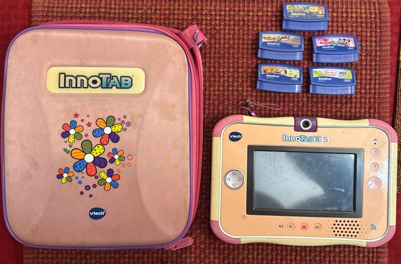VTech InnoTab 3S Learning Tablet Bundle – 1 Tablet, 5 games, travel case Pink
