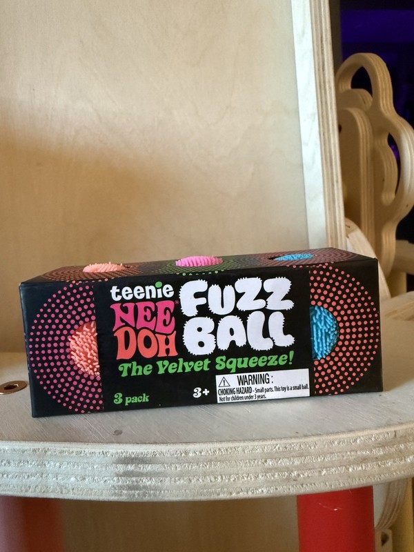 Nee Doh Teenie Fuzz Ball Velvet Squeeze Multicolor 3 Pack Ages 3+ 3-11 Years