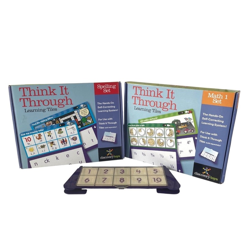Think It Through Learning Tiles Math 1 & Spelling Sets Discovery Toys Homeschool