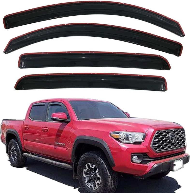 in-Channel Window Visors Rain Guards for 2016-2023 Toyota Tacoma Double Cab,