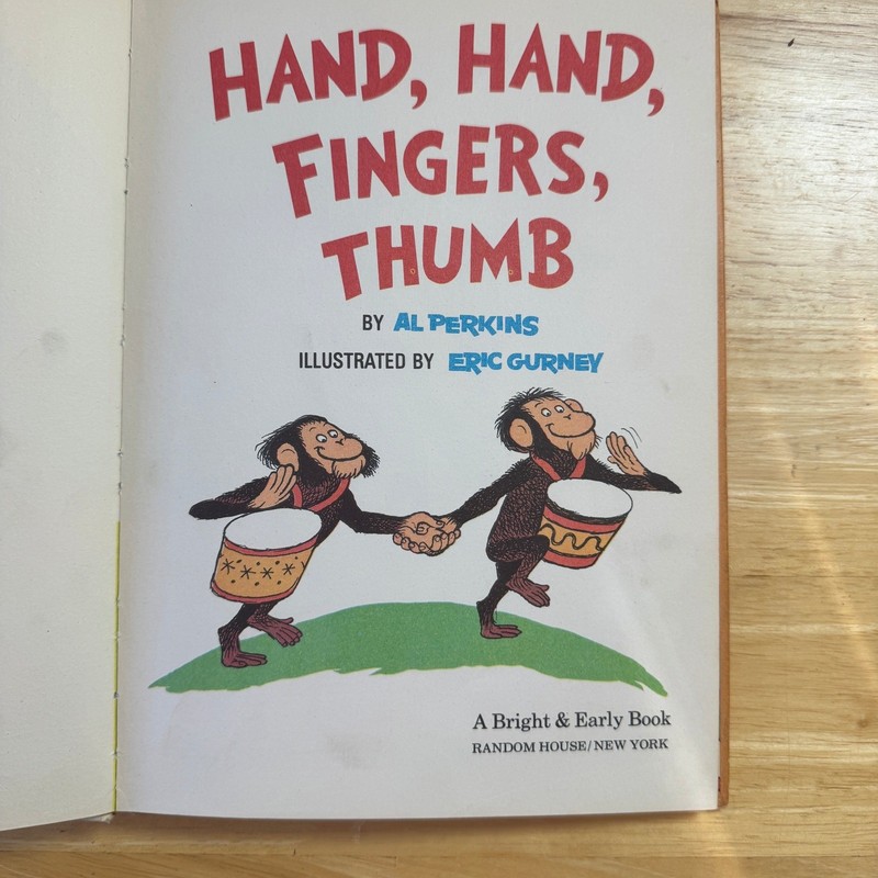 Hand Hand Fingers Thumb Al Perkins Eric Gurney Bright Early Book 1969 gallery