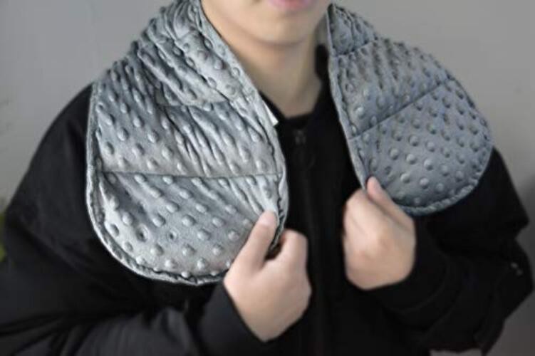 Sensory Weighted Dual Texture Shoulder Wrap 4-Pounds for Adults 4lb Gray gallery