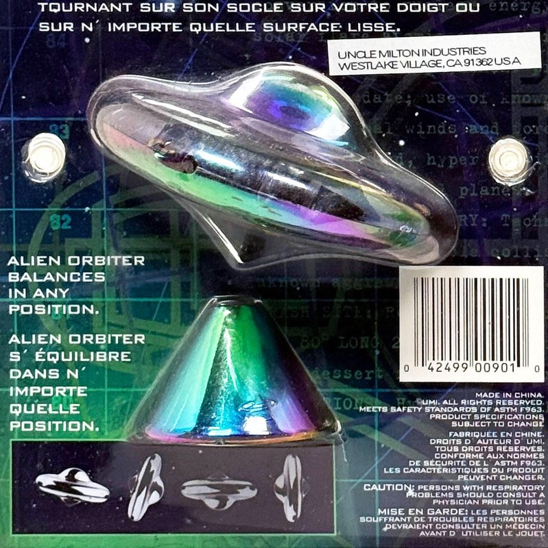 Super Science Alien Orbiter Gyro-Top Iridescent UFO Spinner Vtg Physics STEM Toy gallery