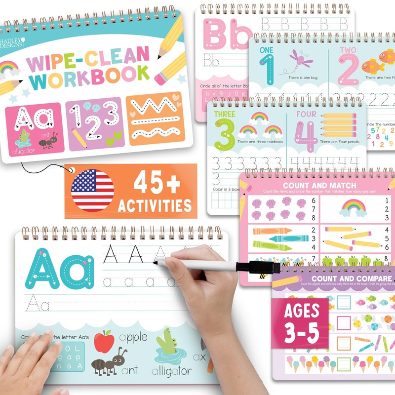 ABC Tracing Books for Kids Ages 3-5 – Dry Erase Letter Tracing for Kids Ages …
