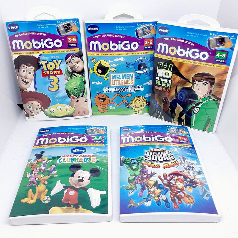 Vtech Mobigo Lot 5 Games Disney, Marvel, Mr Men, Ben 10