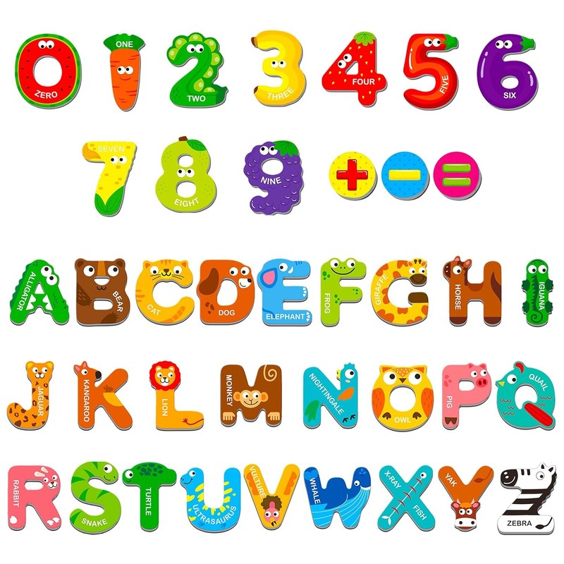 Magnetic Uppercase Letters Numbers Alphabet Magnets Kids Educational Tool