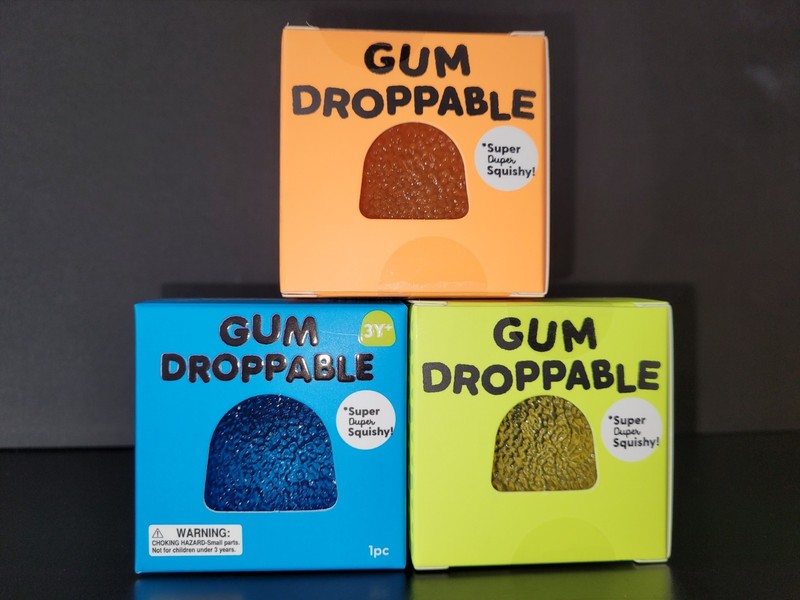 Lot Of 3 J’adore Viral Gum Droppable Super Duper Squishy Toy Blue Orange Green