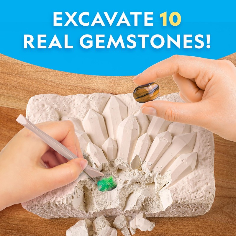 National Geographic Gemstone Dig Kit – Dig Up 10 Real Gemstones and Crystals,... gallery
