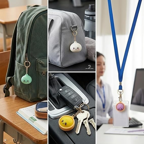 6Pcs Mini Dumpling Keychain – Adorable Cartoon Pendant for Backpacks, Keys & Bag gallery