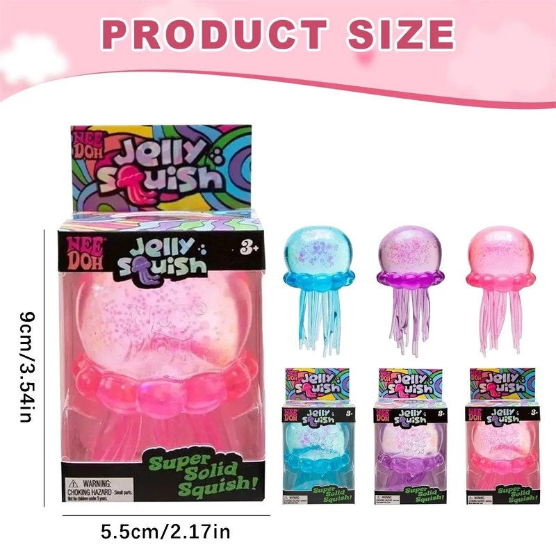 NeeDoh Jellyfish Gel Fidget Toy Soft Sensory Stress Relief Squishy Squeeze Toy gallery