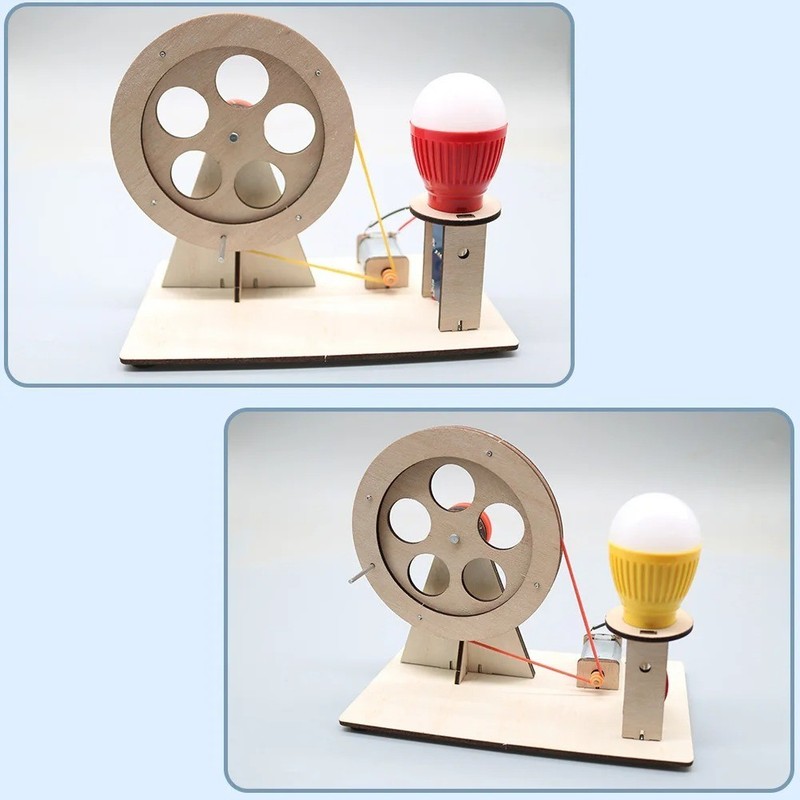 Funny DIY Mini Hand Crank Generator DIY Science Experiment Kit & Education Model gallery