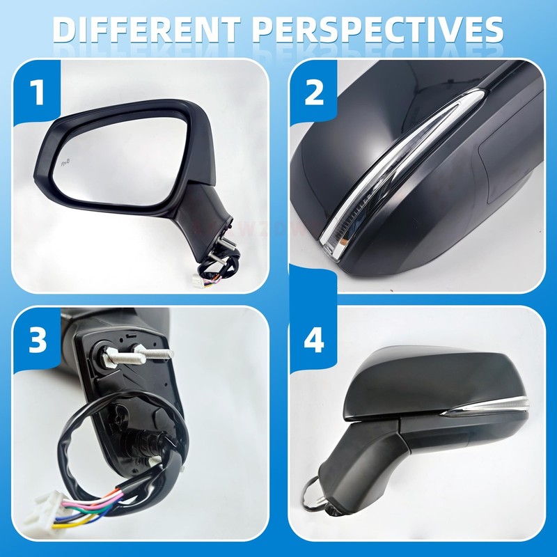 Black Left Driver Side Mirror Replacement For Toyota Rav4 2019-2023 Power Gla... gallery