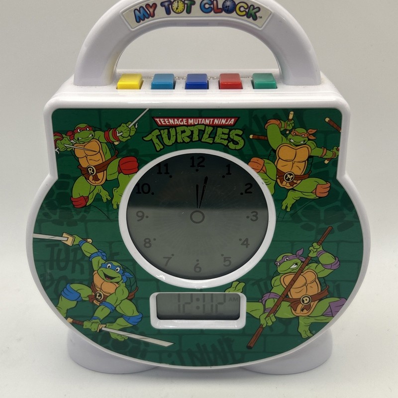 TMNT TEEN AGE MUTANT NINJA TURTLES MY TOT CLOCK TESTED WORKS SLEEP ALARM STORY gallery