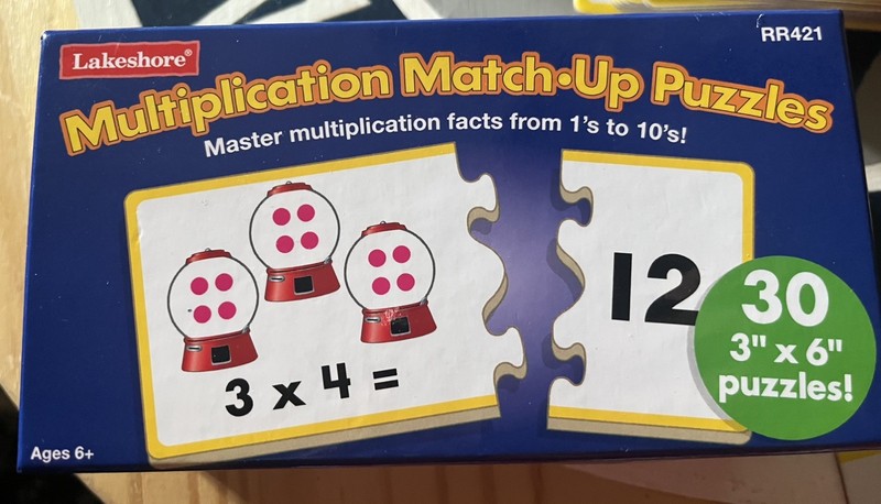 Lakeshore Multiplication Match-Up Puzzles RR421 Ages 6+ Age Level 4-7 8-11 Years