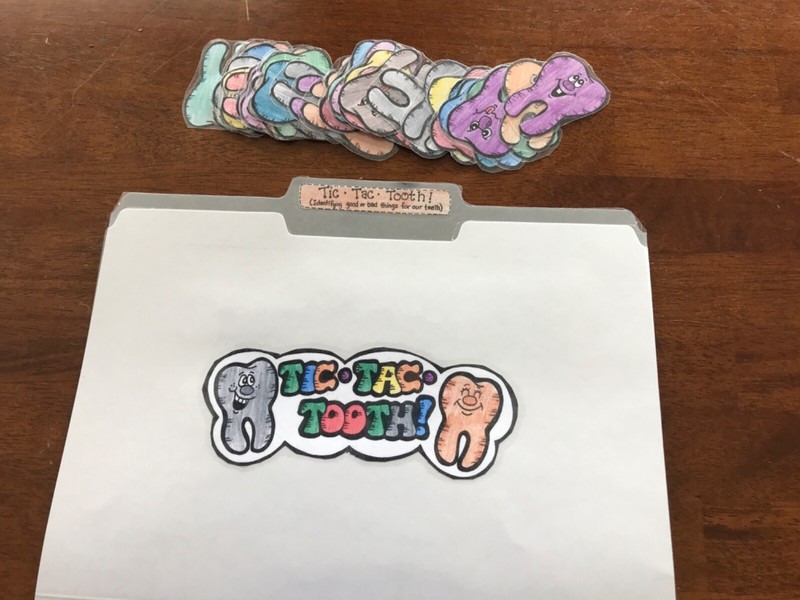 Tic-Ta c tooth!good bad for teeth science grades k-2 file folder game
