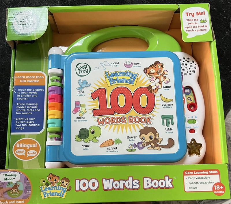 Leap Frog Learning Friends 100 Words Book Learning New Bilingual