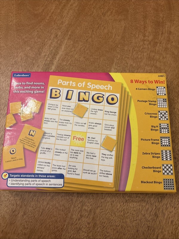 Lakeshore Parts Of Speech BINGO Learning Game Up to 36 Players Ages 8+ gallery