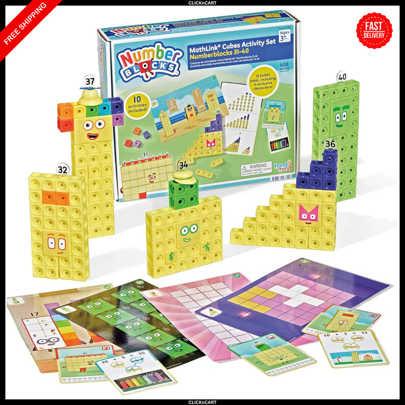 Numberblocks MathLink Cubes Activity Set 31-40 – Early Math Skills & Counting To
