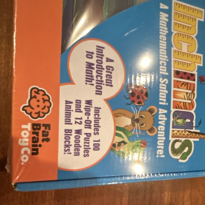 Fat Brain Toy Co. Inchimals 12 Wooden Blocks & 100 Wipe-Off Puzzles Ages 3-8 gallery