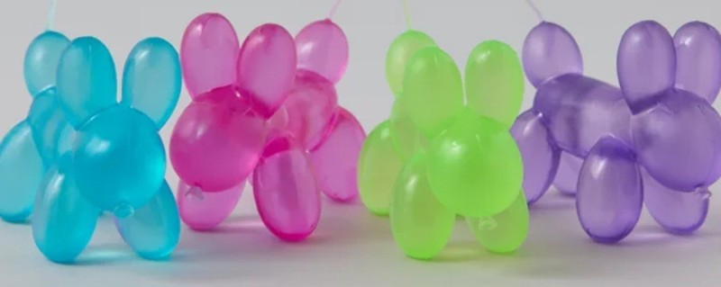 Lot Of 4 Gummy Balloon Dogs Super Stretchy Toy TikTok New! Viral