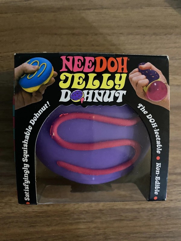 NIB Schylling NeeDoh Jelly Dohnut / Donut, Purple w/ Pink Swirl