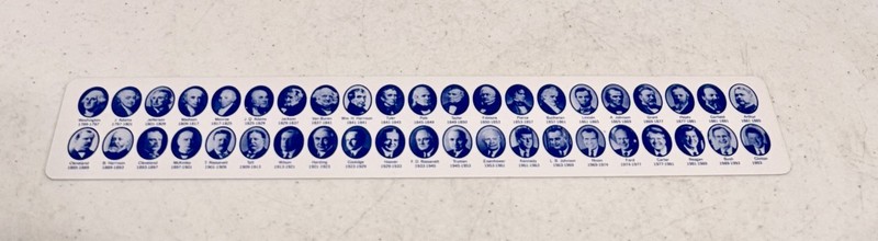 Presidents of Our Country 12" Ruler 1789-2001 "UNITED STATES POSTAL SERVICE"