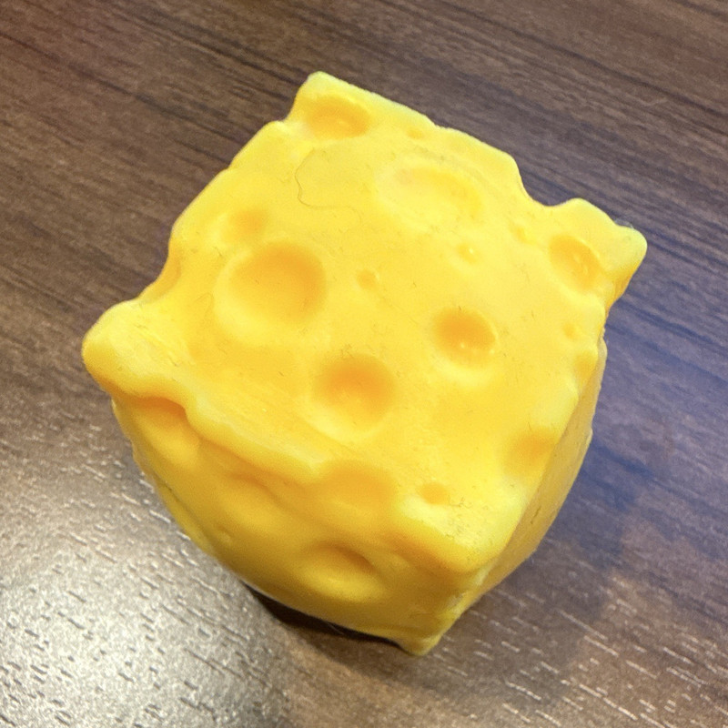 Yellow Cheese Cube Tactile Squeeze Toy, Ages 3-4, 4-7, 8-11 Years