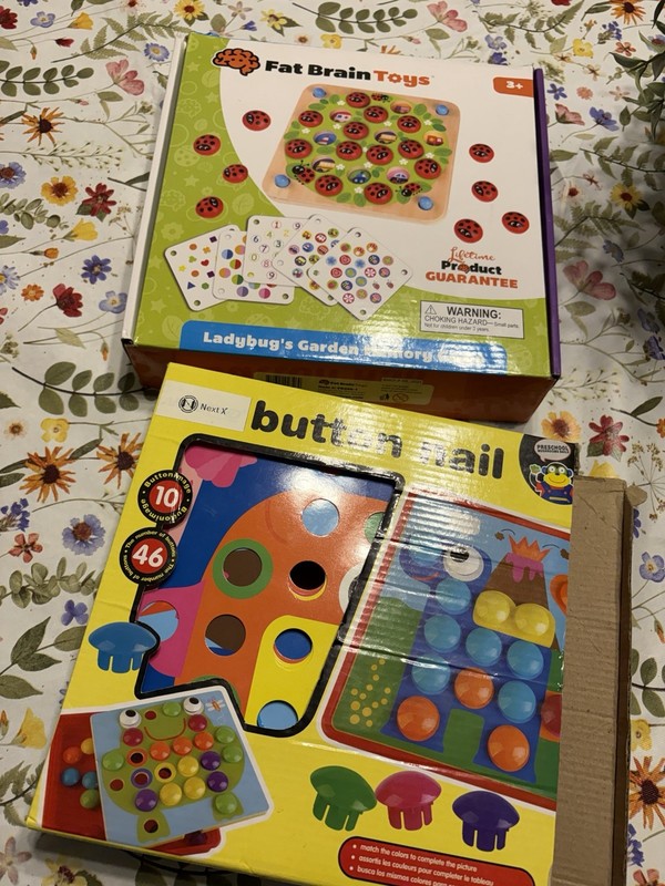 Fat Brain Toys Ladybug’s Garden Memory Game + NextX Button Nail Set (Read)