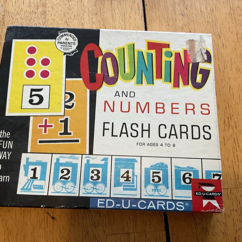 Vintage 1963 ED-U-CARDS Counting and Numbers Flash Cards Ages 4 to 8 Complete