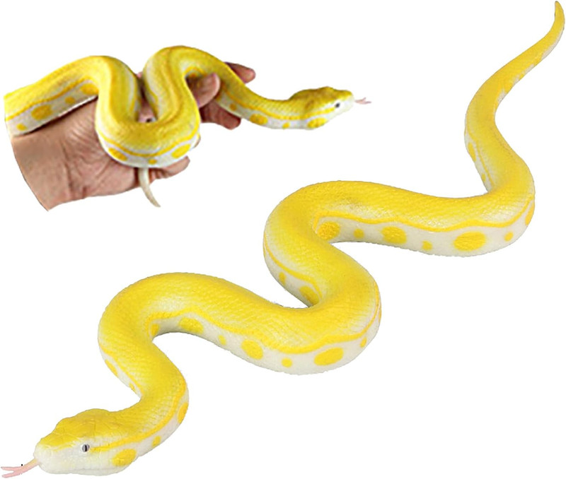 Realistic Fake Snakes Toy Soft Rubber Snake Realistic Keep Birds and Squirrels A gallery