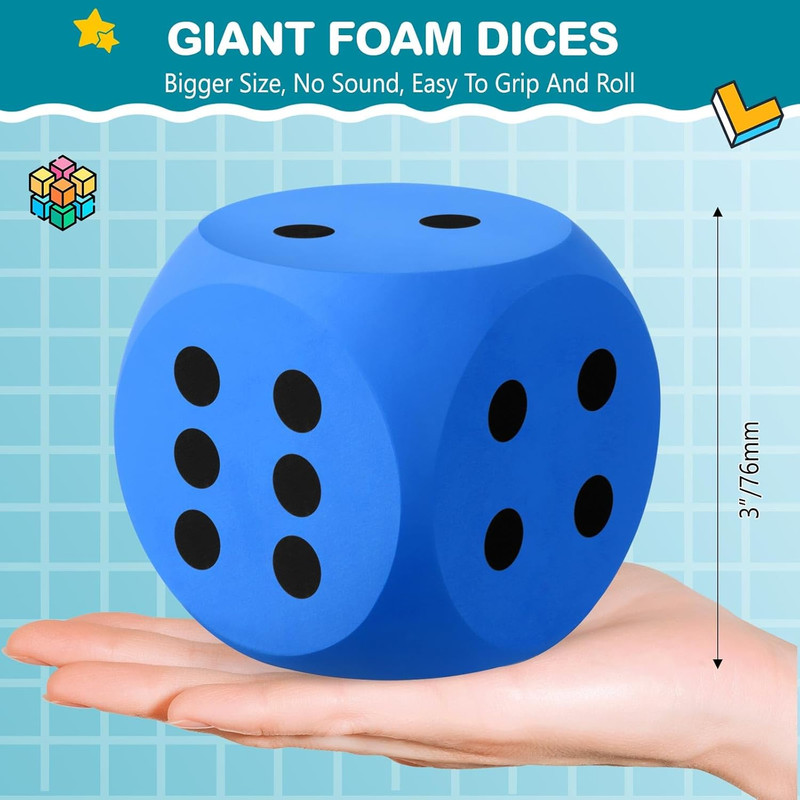 3 Inches Foam Dice Fun Filled Large Educational Toy Kawaii Giant Decorative Eva gallery
