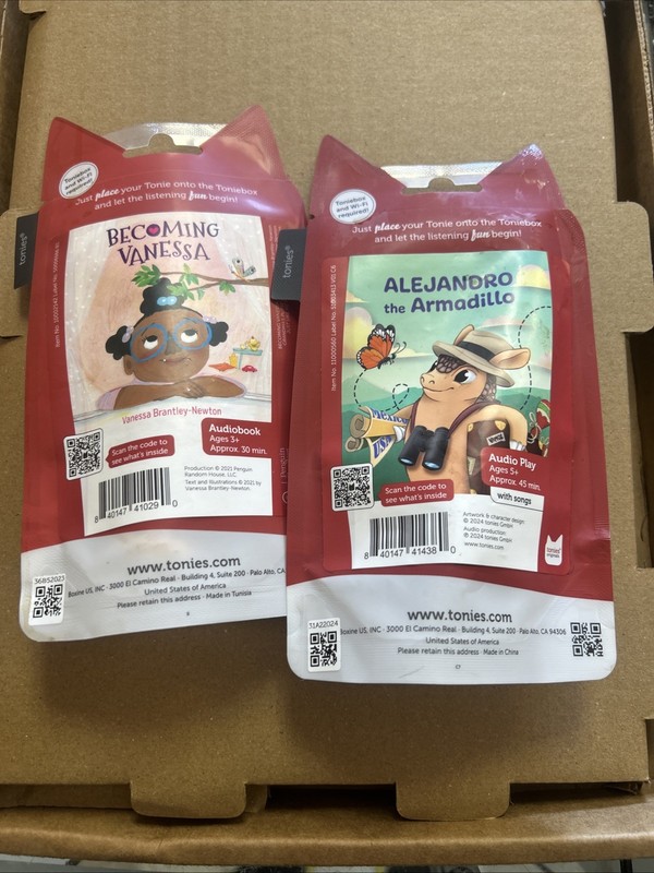 2 Tonies BECOMING VANESSA Audio Figurine And Alejandro The Armadillo New Sealed