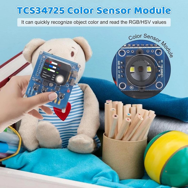 DIY Color Recognition Soldering Kit with TCS34725 Sensor, STEM Electronics Proje gallery