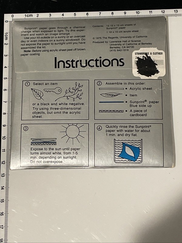 Vintage NOS 1975 Sunprint Sun Powered Art Kit, Make Photographic Type Prints!!!! gallery