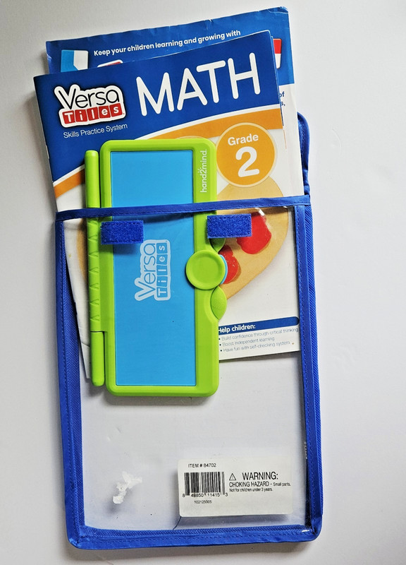 VersaTiles GRADE 2 64-page MATH Book, Plastic Answer Case and Tiles in Pouch gallery